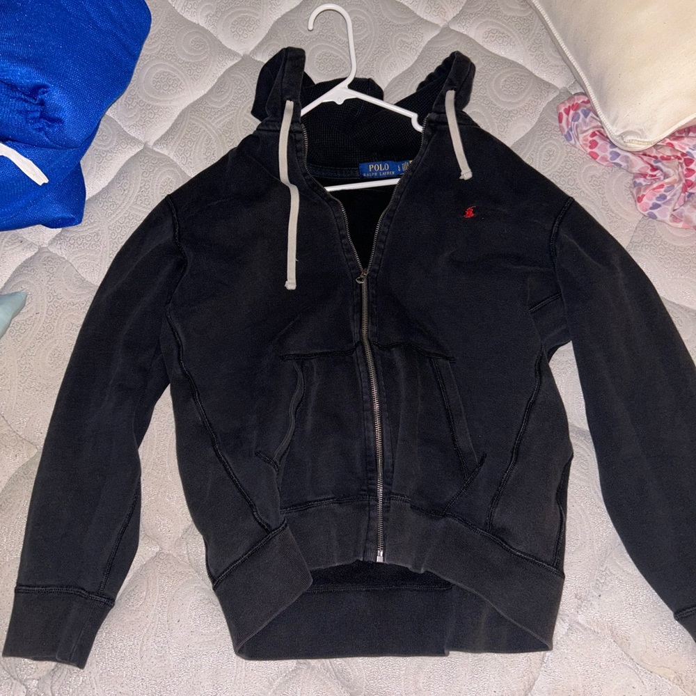 Black polo hoodie